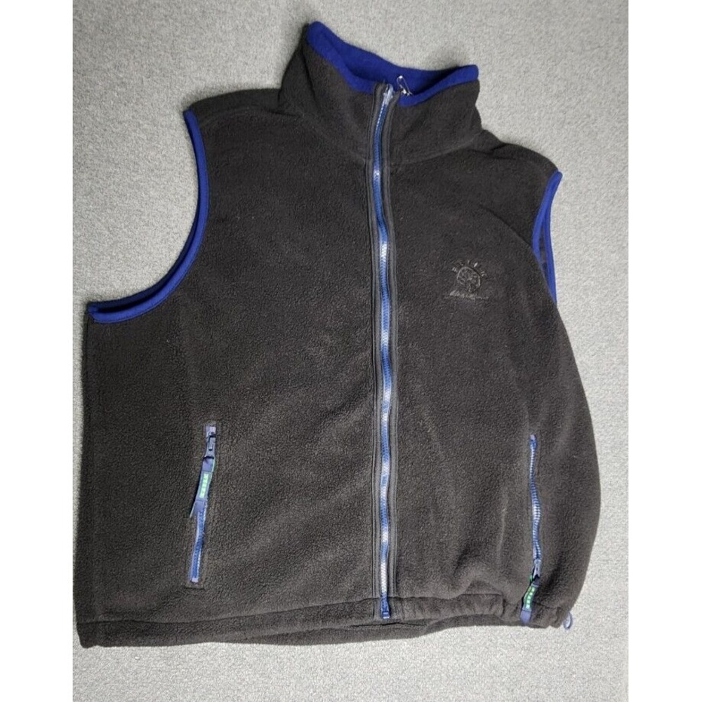 EBTEK by Eddie Bauer Fleece Vest Mens Large Black Camping Hiking Basic